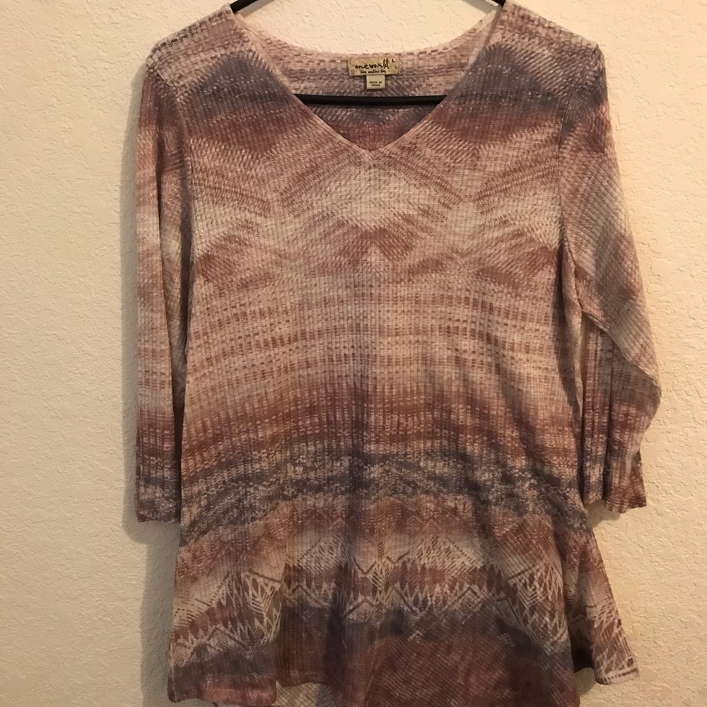 One world large 3/4 sleeve